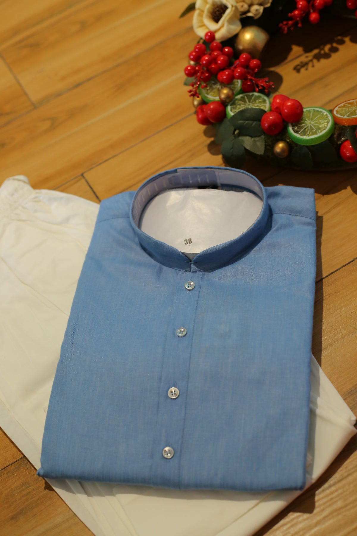blue kurta, plain solid kurta, , puja kurta, ethnic wear simple, traditional wear for men, cotton kurta