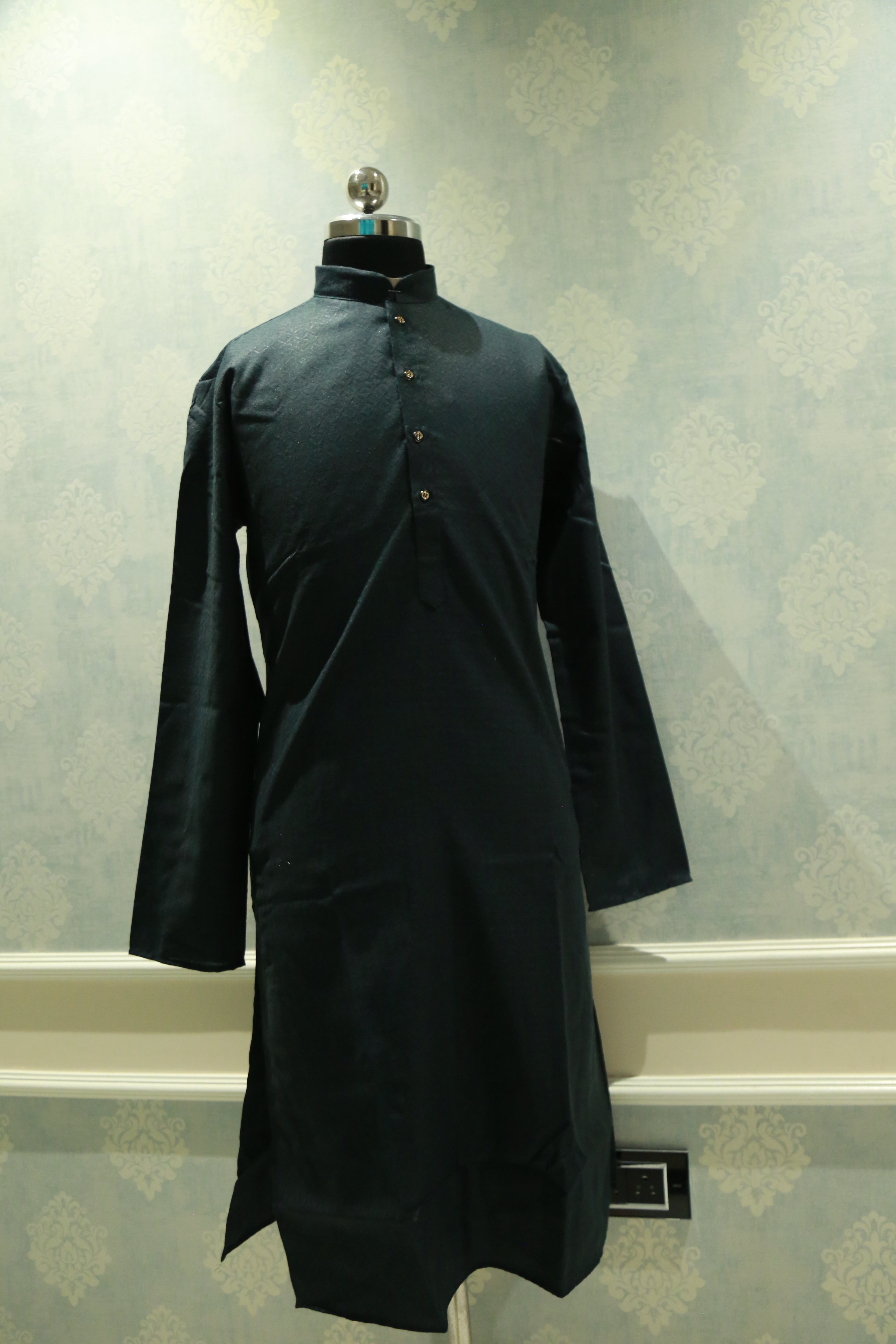 CottonGlow – Elegant Black, White, and Pink Long Kurta | Premium Cotton Long Kurta