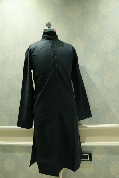 premium cotton kurta, guys traditional attire, indian ethnic wear online men, puja kurta, kurta pajama for diwali, black kurta