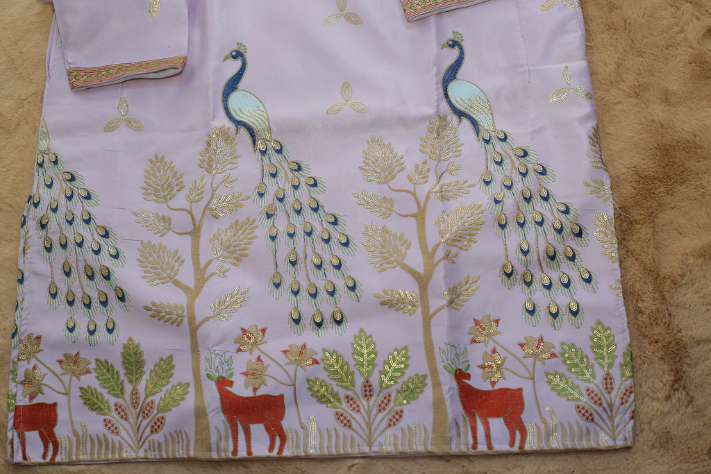 Designer Silk Embroidered Kurta | Regal Look for Special Occasions | Ideal for Festivals, Receptions & Traditional Events