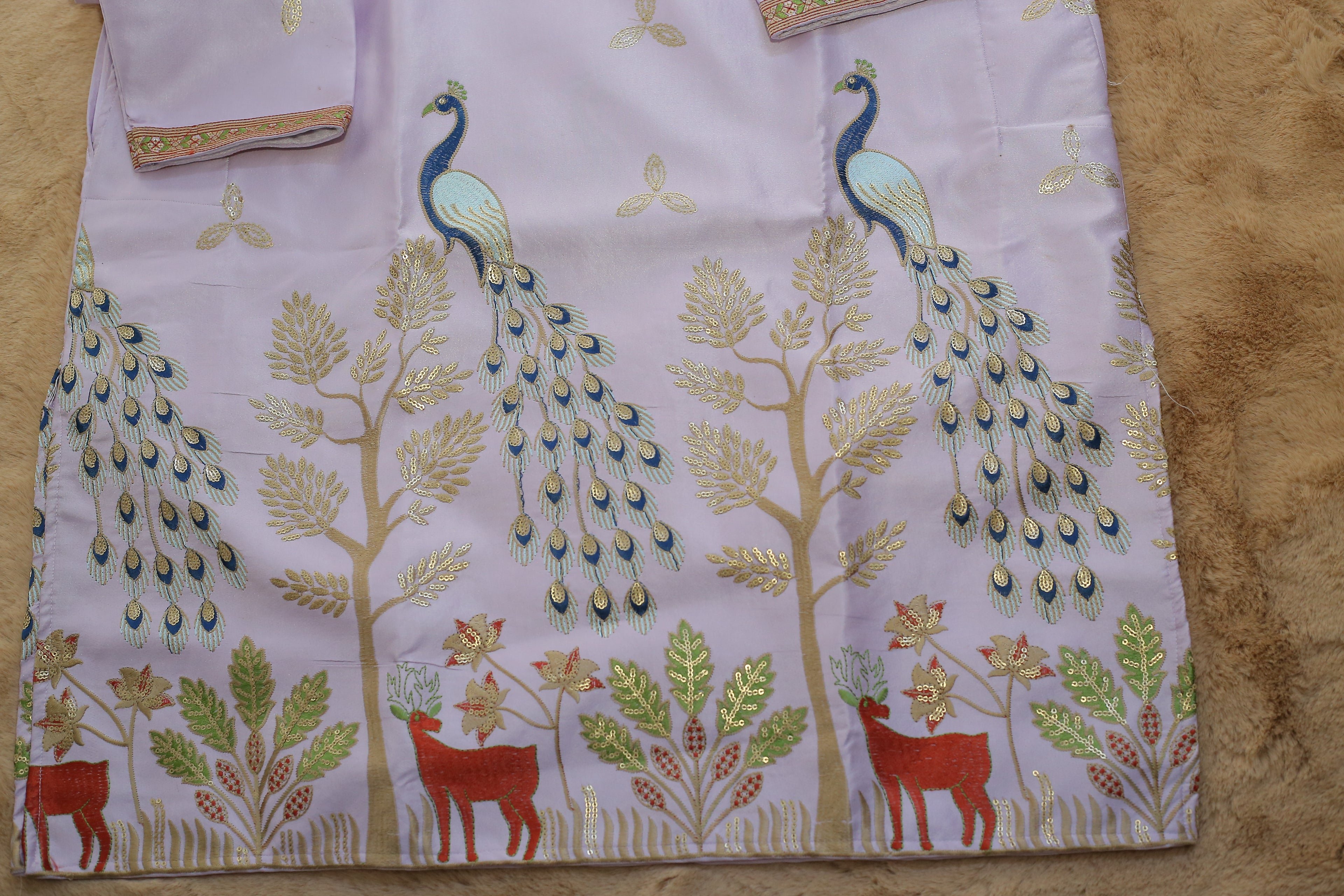 Designer Silk Embroidered Kurta | Regal Look for Special Occasions | Ideal for Festivals, Receptions & Traditional Events