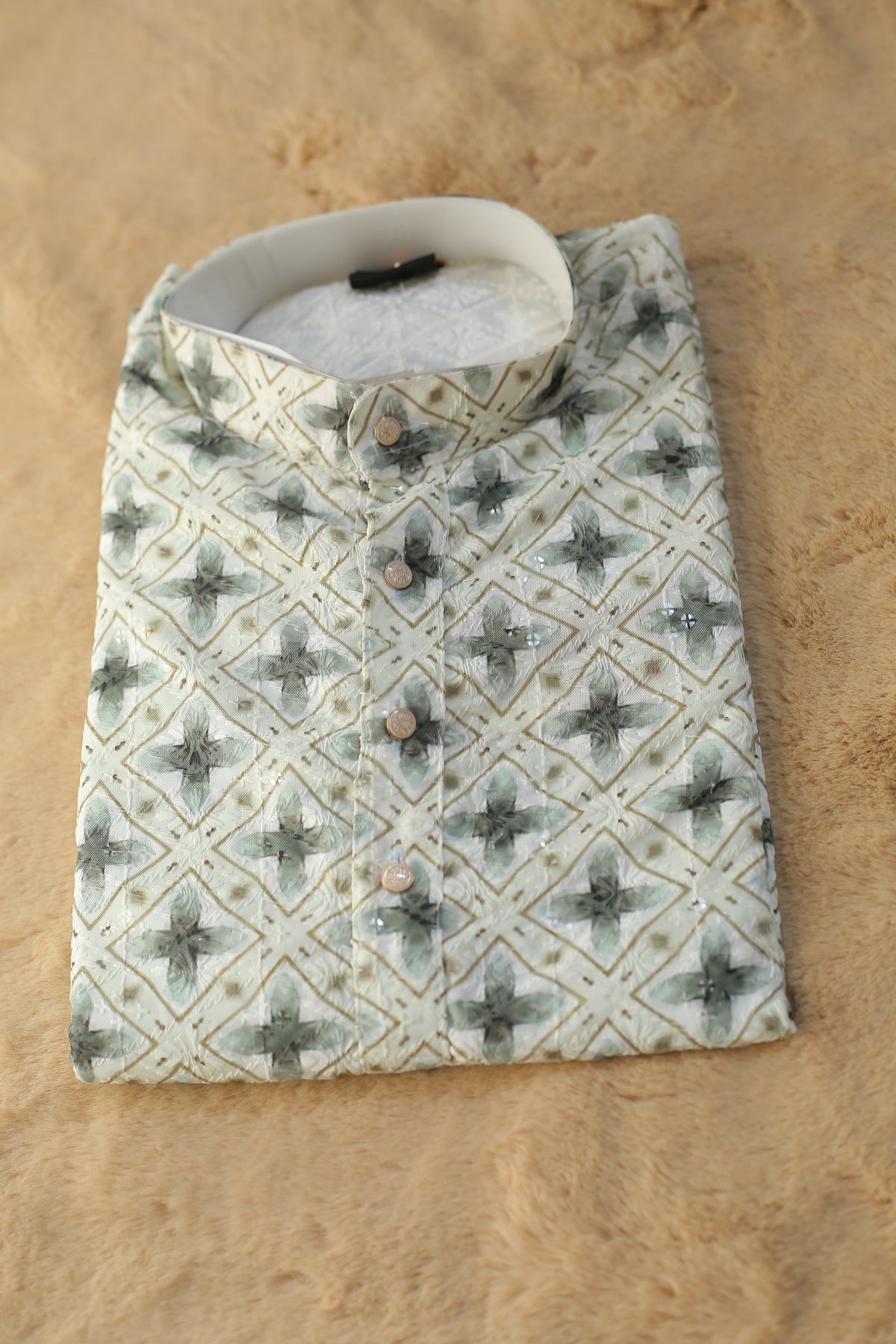 Adhiraj Classic Cotton Print Thread Work Kurta | Festive Collection