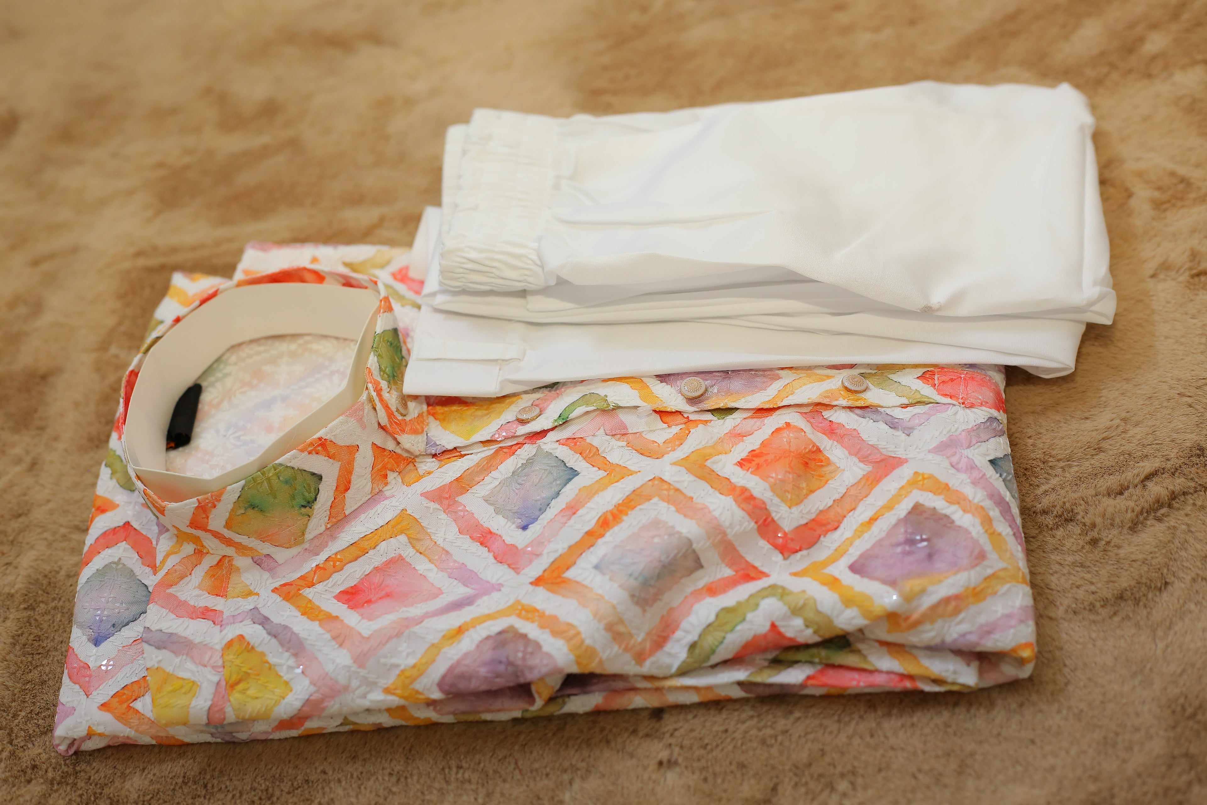 Adhiraj Classic Cotton Print Thread Work Kurta | Festive Collection