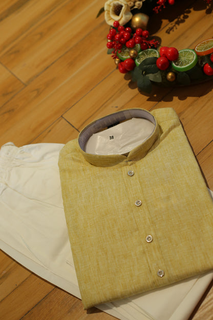khaki color kurta, plain solid kurta, , puja kurta, ethnic wear simple, traditional wear for men, cotton kurta
