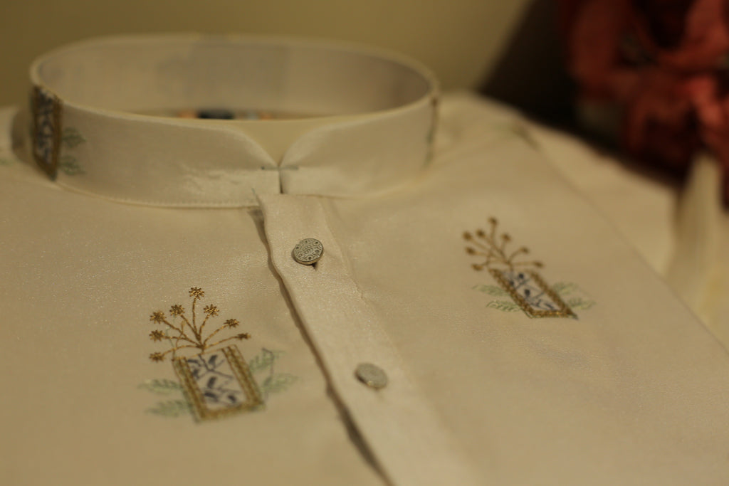 Nayab Style Pure Silk Embroidered Kurta for Special Occasions