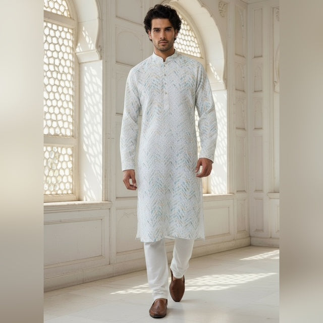 cotton kurta, ethnic indian wear for men, indian traditional men's fashion, white kurta, groom kurta, men's attire for traditional wear