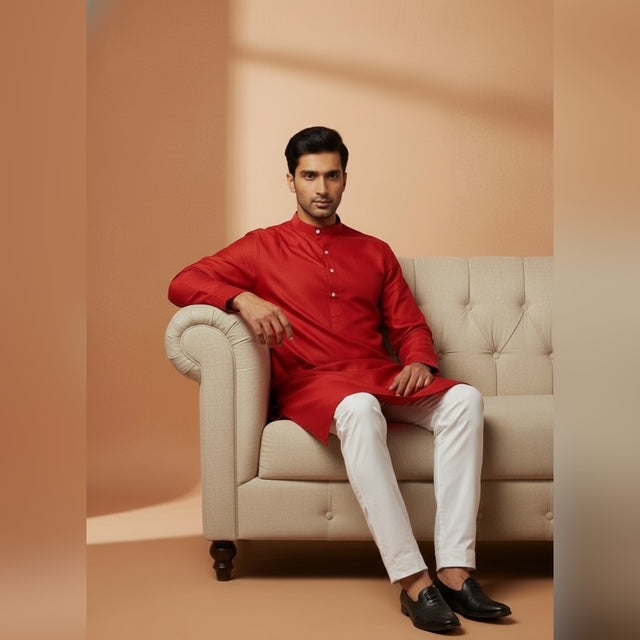 Adhiraj Essence Plain Solid Cotton Kurta | Everyday Ethnic Wear