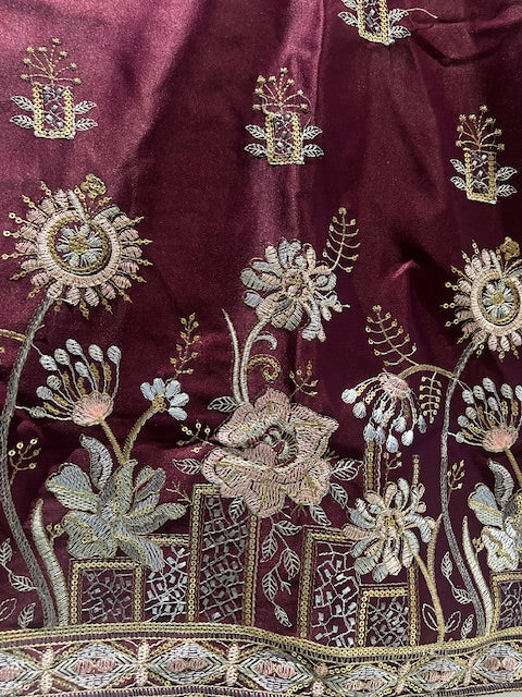 Designer Satin Silk Kurtha with Intricate Embroidery | Crafted for Regal Occasions