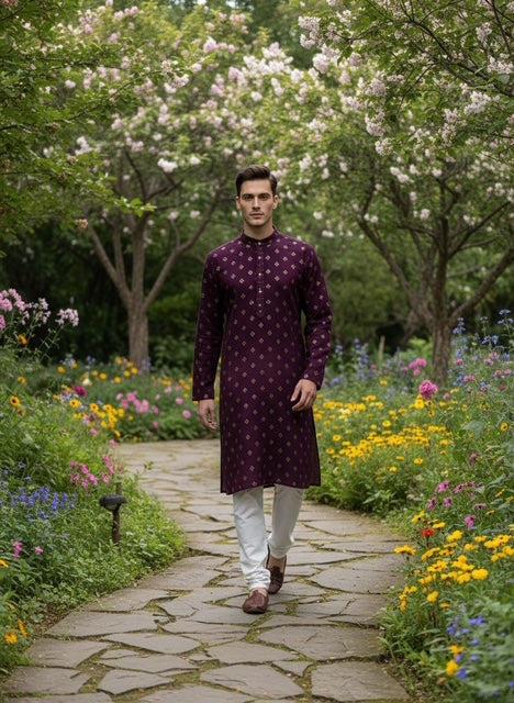 Adhiraj Couture Chikankari Sequin Embroidered Kurta | Party Wear Collection