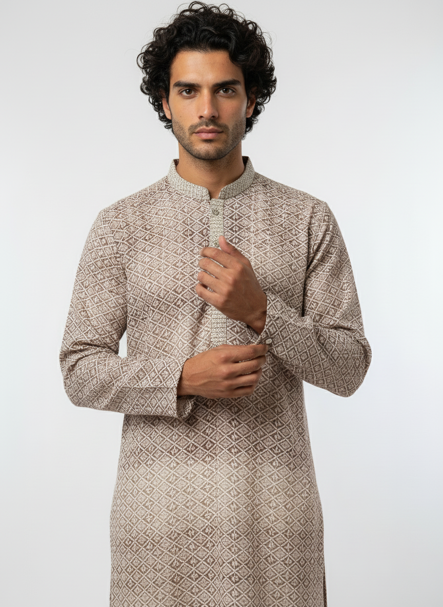 Adhiraj Heavy Lucknowi Kurta for Festive Wear | Ethnic Essence Heavy Lucknowi Kurta