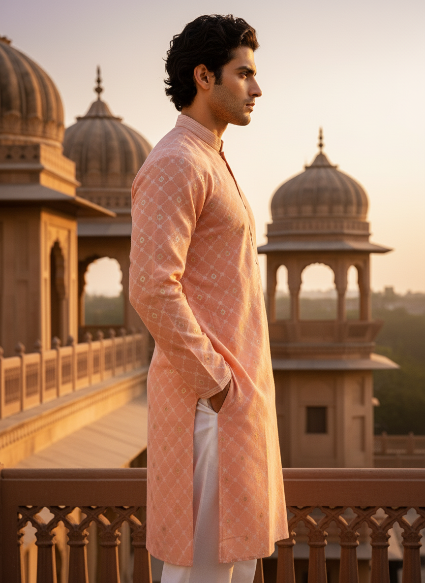 Heritage Looms Elegant Jacquard Kurta | Timeless Ethnic Wear