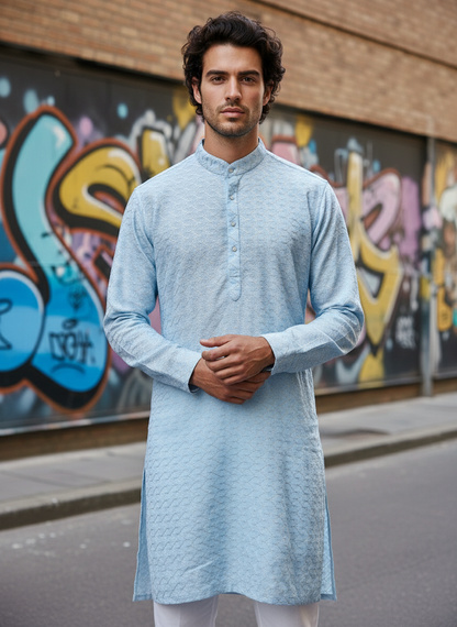 Readymade kurta pajama, ethnic style for men, pastel kurta for pool party, traditional look for men