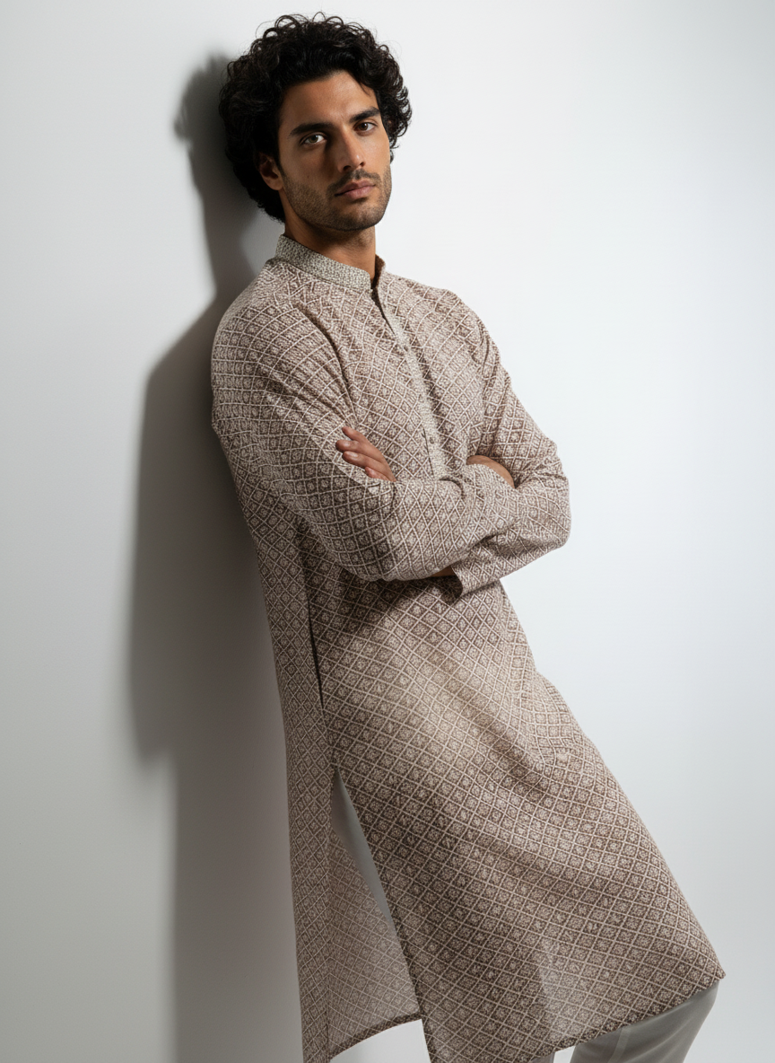 Adhiraj Heavy Lucknowi Kurta for Festive Wear | Ethnic Essence Heavy Lucknowi Kurta