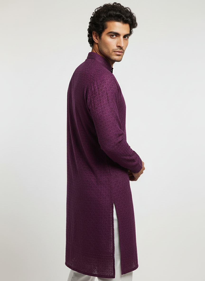 Adhiraj Couture Chikankari Sequin Embroidered Kurta | Party Wear Collection