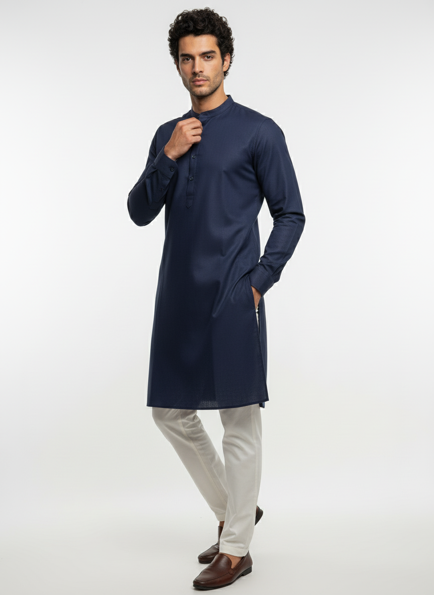 Adhiraj Essence Plain Solid Cotton Kurta | Everyday Ethnic Wear