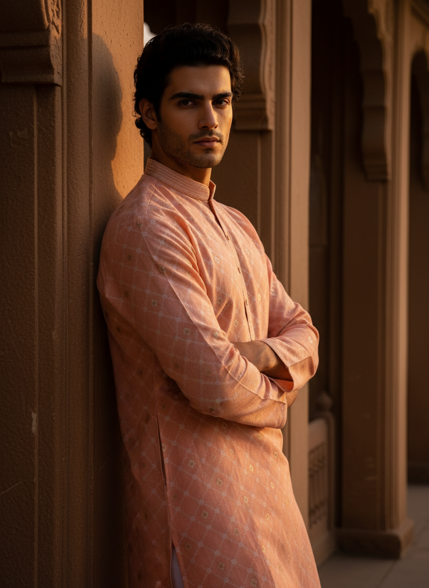 Heritage Looms Elegant Jacquard Kurta | Timeless Ethnic Wear