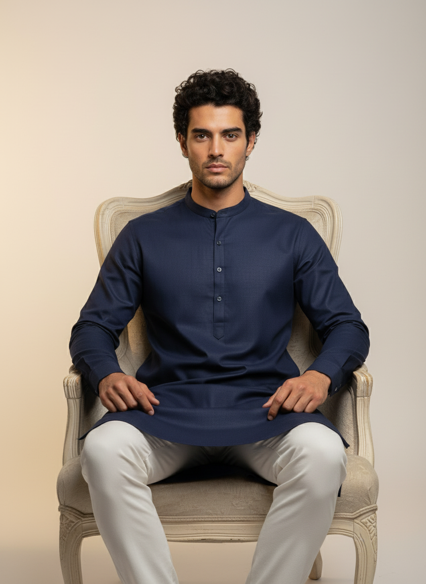 Adhiraj Essence Plain Solid Cotton Kurta | Everyday Ethnic Wear