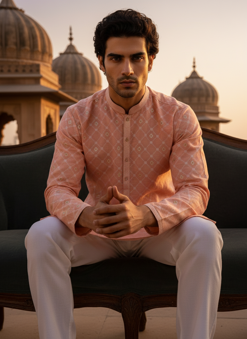 Heritage Looms Elegant Jacquard Kurta | Timeless Ethnic Wear