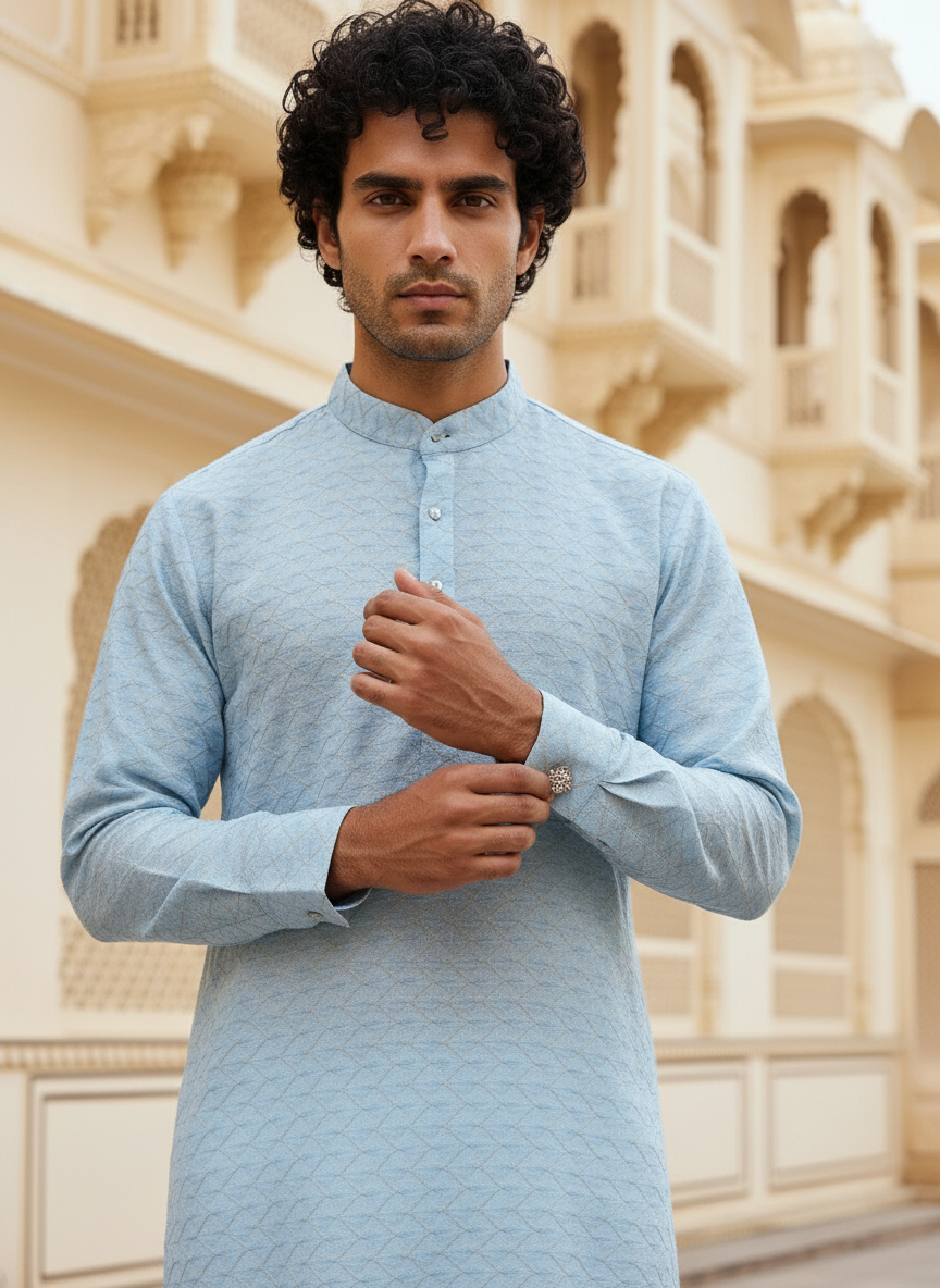 Designer Zari Work Kurtha in Imported Stretchable Fabric | Perfect for Festive & Wedding Wear | Soft, Stretchable & Designed for Grand Occasions