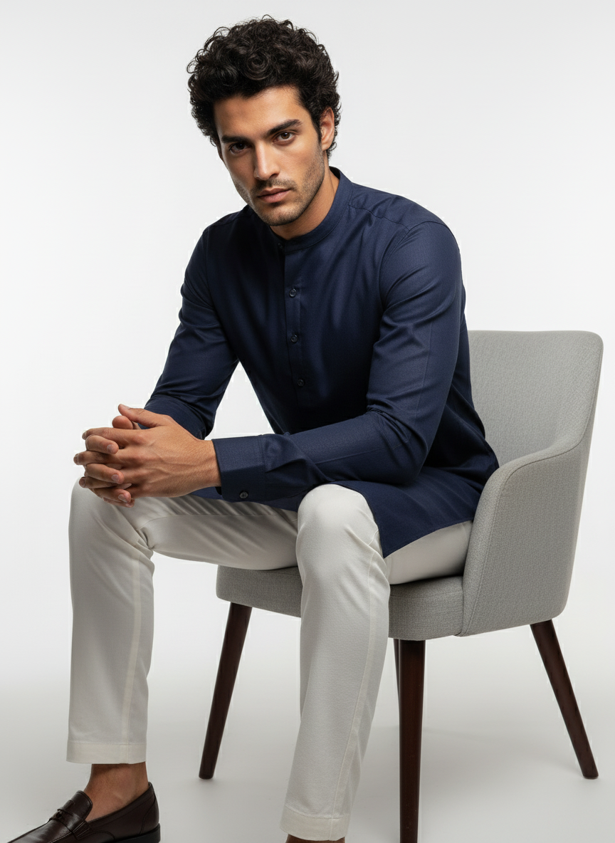 Adhiraj Essence Plain Solid Cotton Kurta | Everyday Ethnic Wear