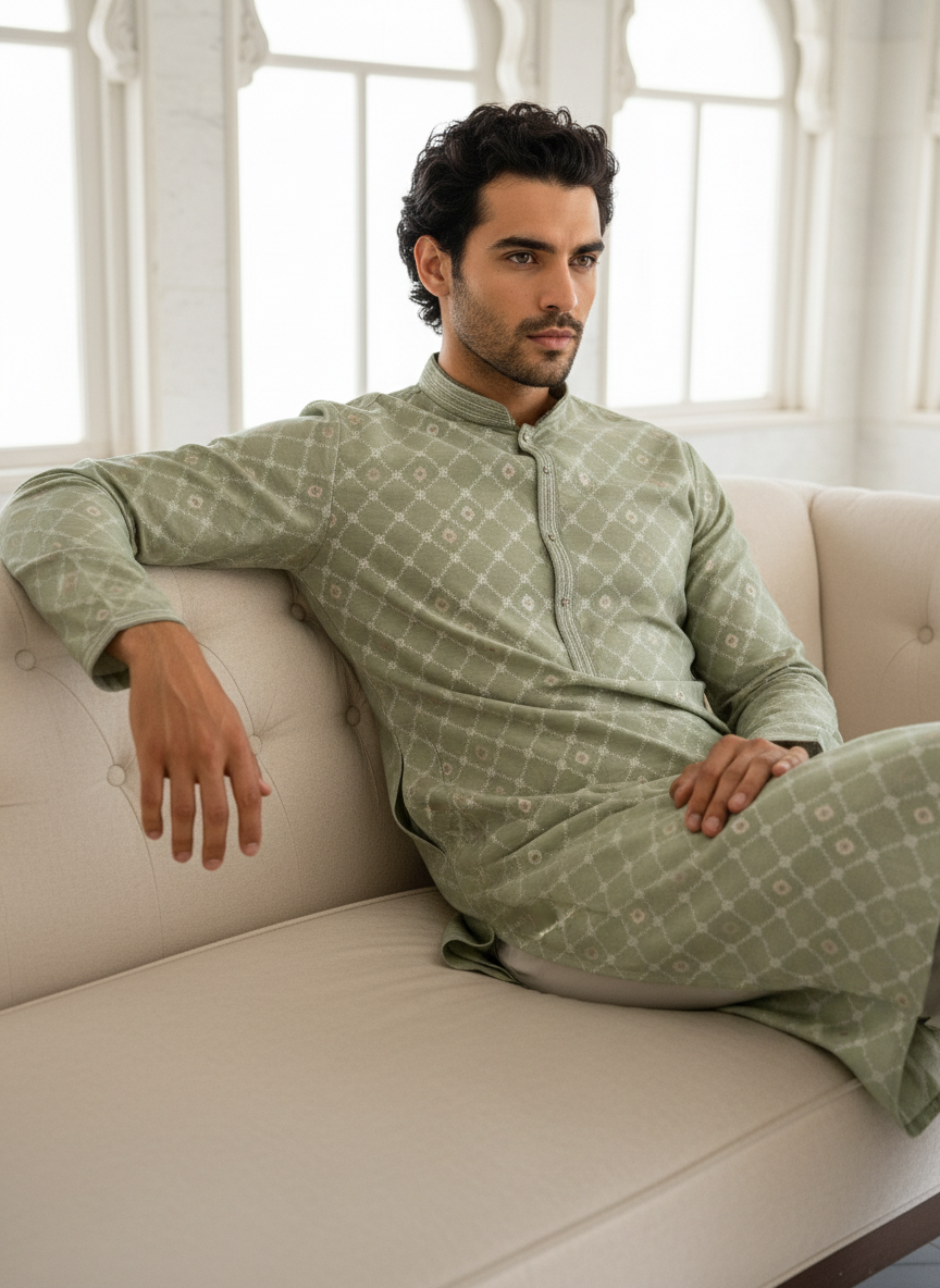 Heritage Looms Elegant Jacquard Kurta | Timeless Ethnic Wear