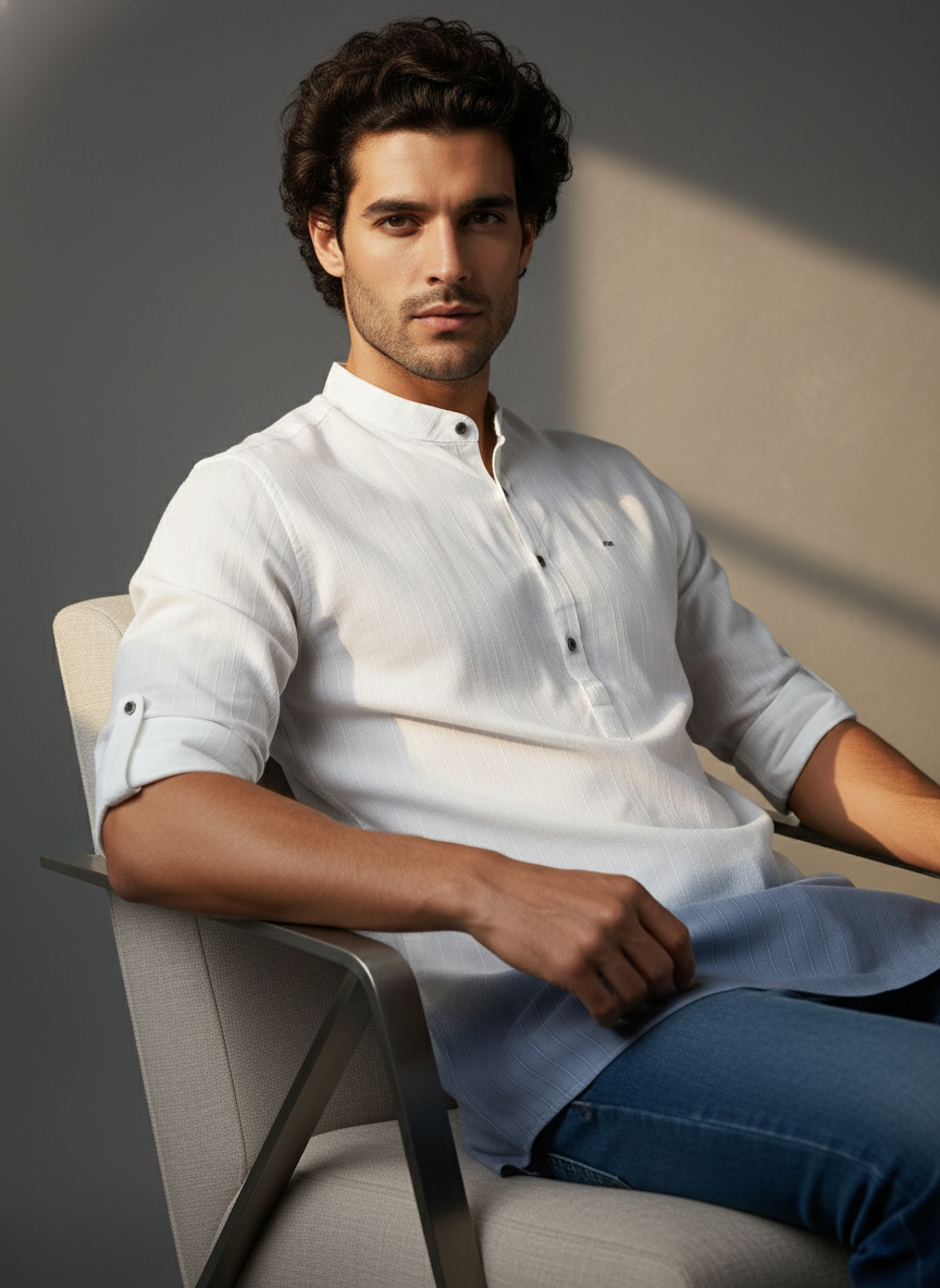 Trendy Shaded Short Kurta | Vibrant Color Fade for a Unique Festive Look | Contemporary Design with Ethnic Charm