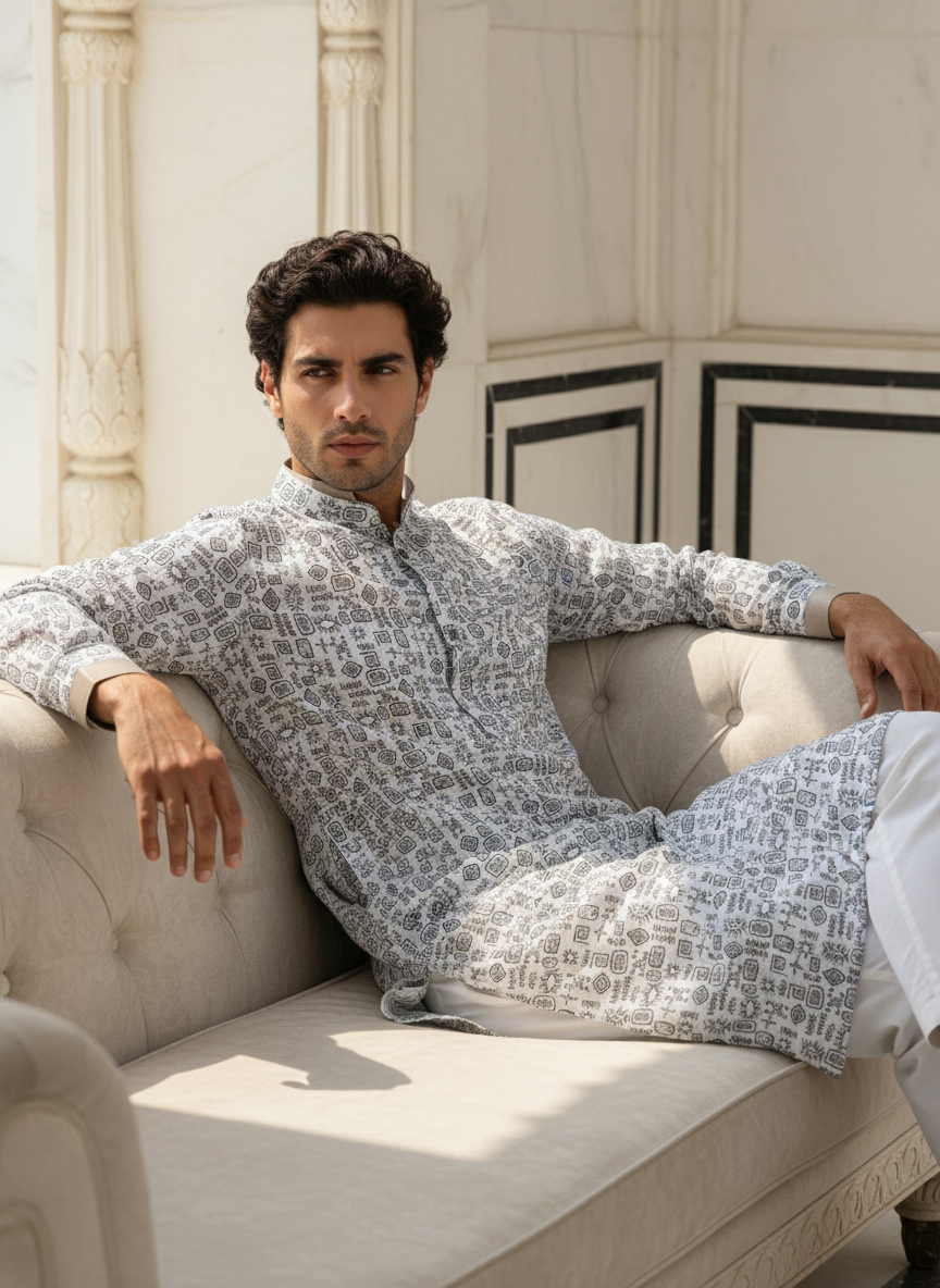 Shine Luxe Cotton Satin Kurta – Elegant Comfort for Every Occasion