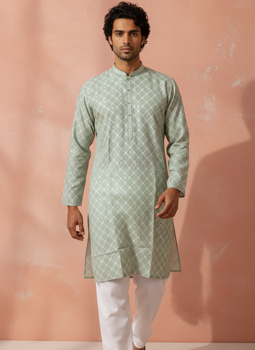 Heritage Looms Elegant Jacquard Kurta | Timeless Ethnic Wear