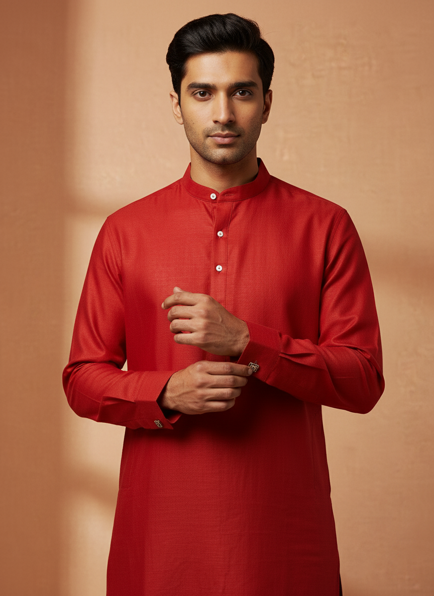 Adhiraj Essence Plain Solid Cotton Kurta | Everyday Ethnic Wear
