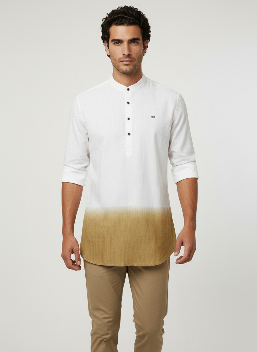 Trendy Shaded Short Kurta | Vibrant Color Fade for a Unique Festive Look | Contemporary Design with Ethnic Charm