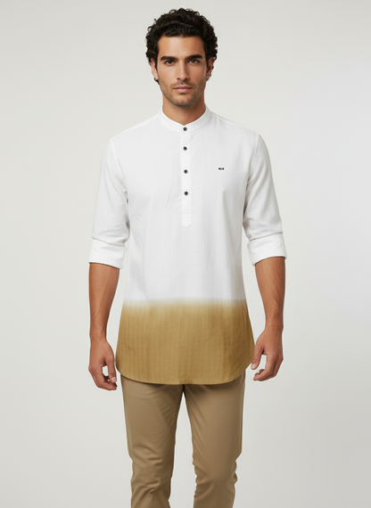 Trendy Shaded Short Kurta | Vibrant Color Fade for a Unique Festive Look | Contemporary Design with Ethnic Charm
