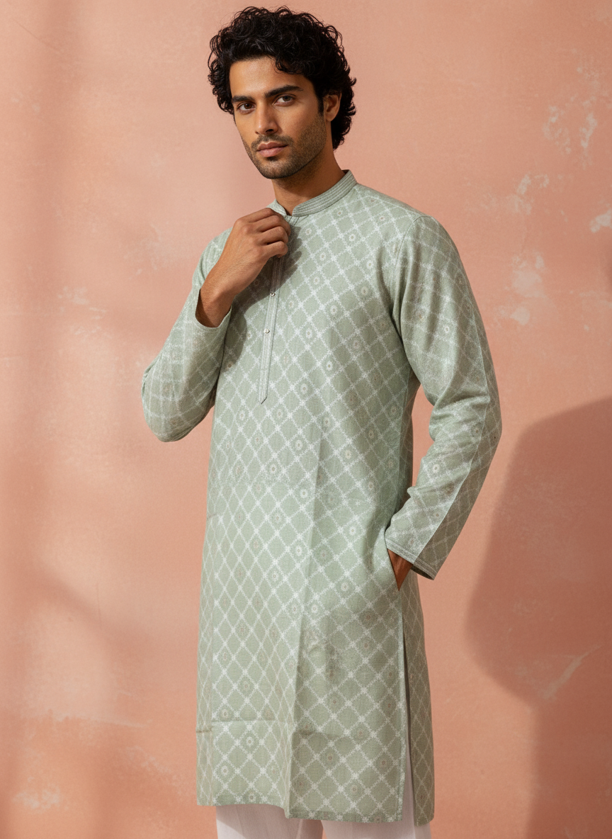 Heritage Looms Elegant Jacquard Kurta | Timeless Ethnic Wear