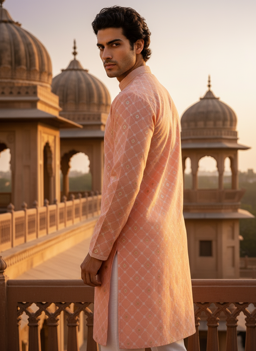 Heritage Looms Elegant Jacquard Kurta | Timeless Ethnic Wear
