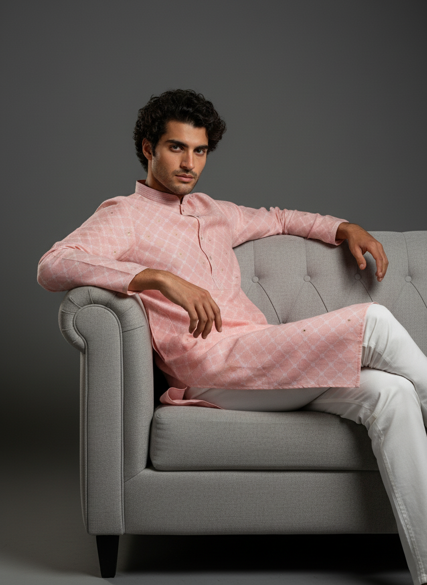 Heritage Looms Elegant Jacquard Kurta | Timeless Ethnic Wear