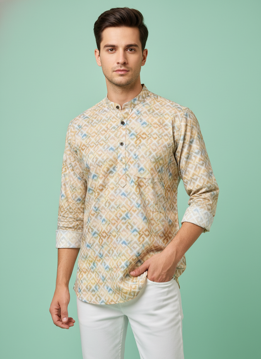 Classic Zari Work Short Kurta | Traditional Craft Meets Contemporary Style | Ideal for Wedding & Party Wear