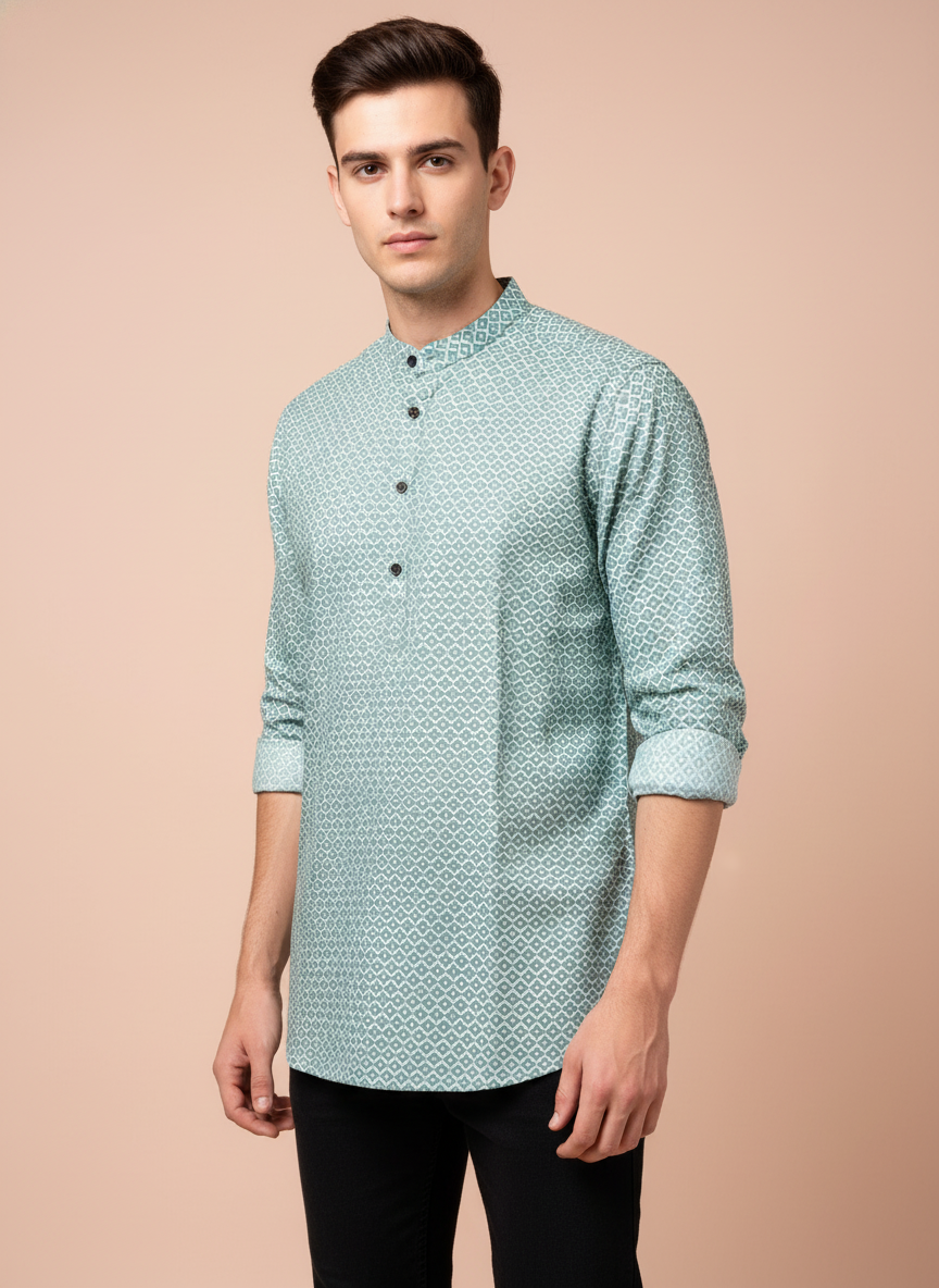 Stylish Printed Short Kurta | Vibrant Prints for a Modern Traditional Look | Soft Fabric with Eye-Catching Patterns