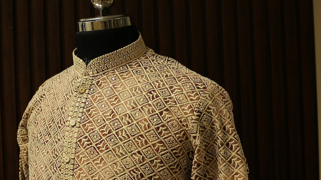 Adhiraj Heavy Lucknowi Kurta for Festive Wear | Ethnic Essence Heavy Lucknowi Kurta