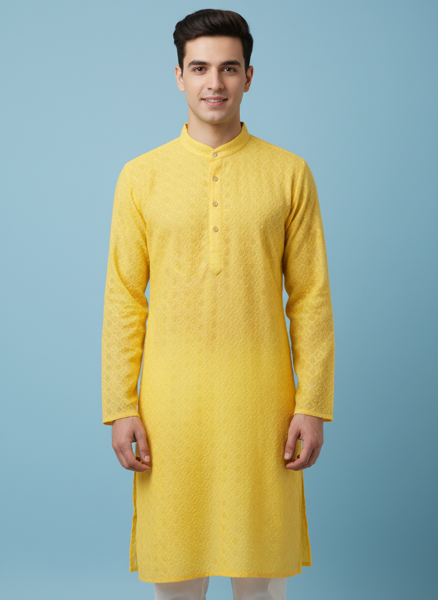 Adhiraj Couture Chikankari Sequin Embroidered Kurta | Party Wear Collection